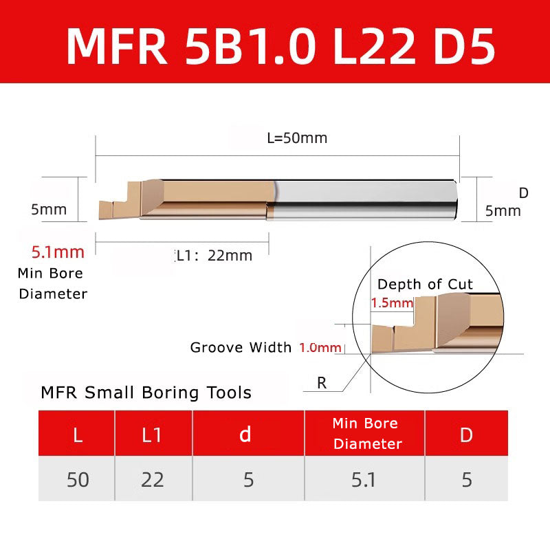 4051 MFR tungsten steel end face slot cutter, small diameter inner hole boring cutter, hard integral alloy small hole end face CNC MFL turning tool holder Shandong Denso Pricision Tools Co.,Ltd.